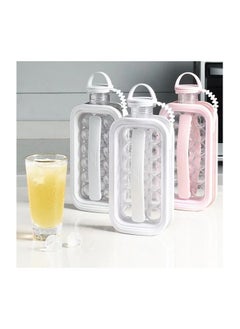 Healthy Ice Ball Maker Portable Ice Cube Freezer 2 in 1 Portable Ice Ball Mold with Lid Makes 17 Round Ice Cube Molds, BPA Free Ice Ball Mold