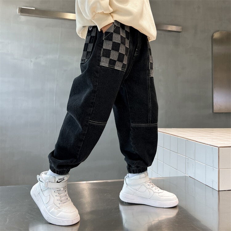 Boys' Pants Spring And Autum Kidsren'S Jeans Boys Autum Style Medium And Large Kidsren'S Comfortable Pants Trendy - Image 1