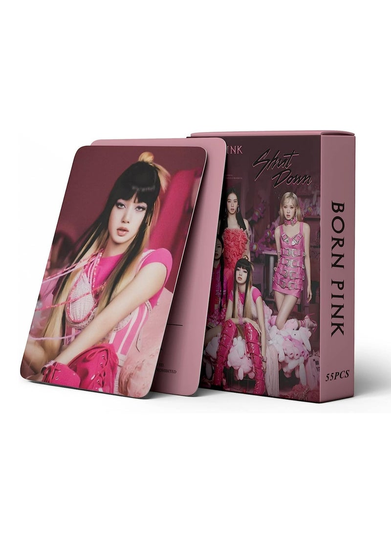 55PCS Blackpink Lomo Cards Set Born Pink New Album Photo Cards Photocards Postcards and Poster Gift for Blackpink Fans - Image 1