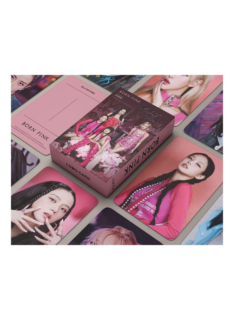 55PCS Blackpink Lomo Cards Set Born Pink New Album Photo Cards Photocards Postcards and Poster Gift for Blackpink Fans - Image 3