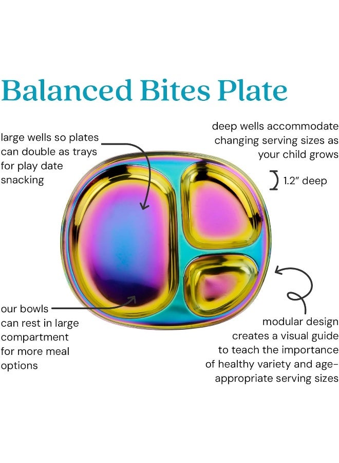 Ahimsa Stainless Steel Balanced Bites Plate Pack of 4 - Image 2