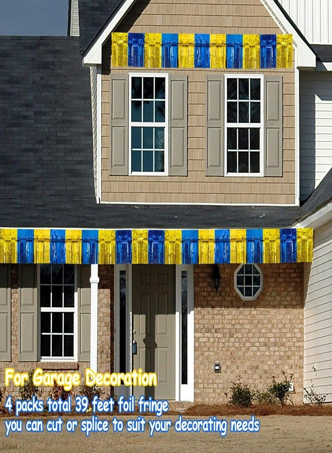 TFengfly 4 Packs Total 39 Ft Graduation Parade Floats for Trailer Car, Blue Gold Foil Fringe Garland Tinsel Streamers Banner Table Skirts for Graduation Homecoming Birthday Party (Royal Blue Gold) - Image 4
