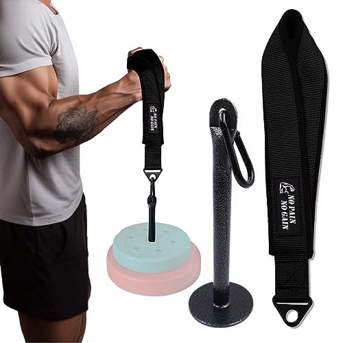 Lights Mountain Arm Wrestling Training Strap Belt Hand Grip Arm Finger Forearm Exerciser Strengthener for Cable Machine and Free Weight - Image 1