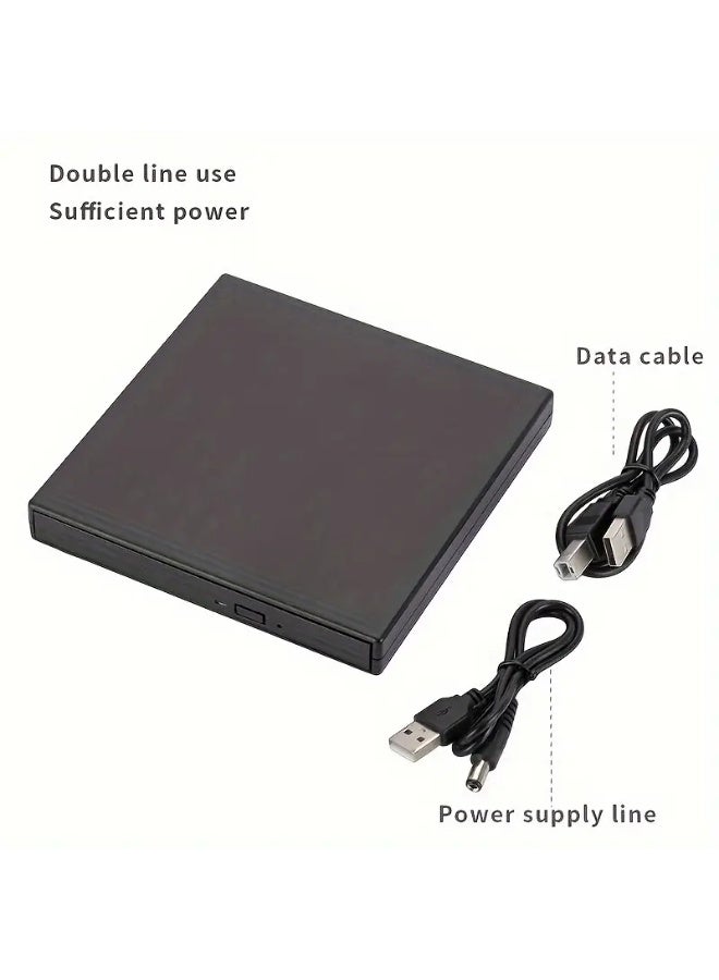 Portable USB 2.0 External CD/DVD Drive – Slim Compact CD-RW/DVD-RW Burner – Plug & Play Optical Drive for Laptops, Windows, Mac OS  - Image 1