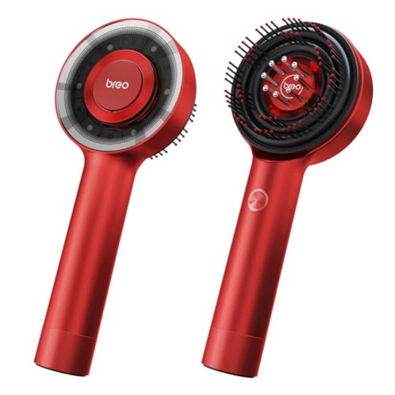 Scalp3 Electric Scalp Massager for Hair Care and Head Stress Relief, Red 360° Scalp Massager for Hair Growth, IPX7 Laser Hair Comb with 3 Massaging Modes, Cordless, Portable for Scalp Care, SPA, Gifts - Image 1