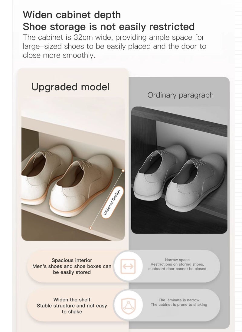 Sharpdo Shoe Storage Cabinet, Ins Style Shoe Organizer for Entryway & Hallway Slim Narrow Freestanding Shoe Rack 80*32*92cm  - Image 4