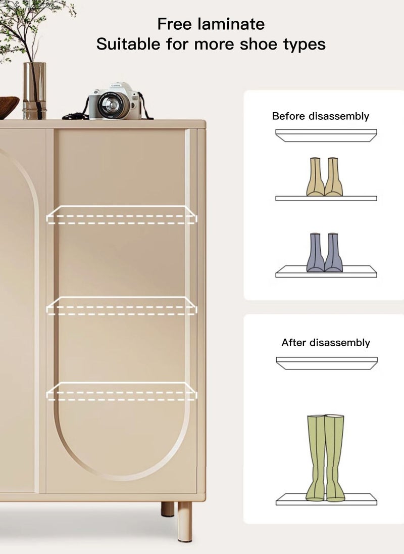Sharpdo Shoe Storage Cabinet, Ins Style Shoe Organizer for Entryway & Hallway Slim Narrow Freestanding Shoe Rack 80*32*92cm  - Image 3