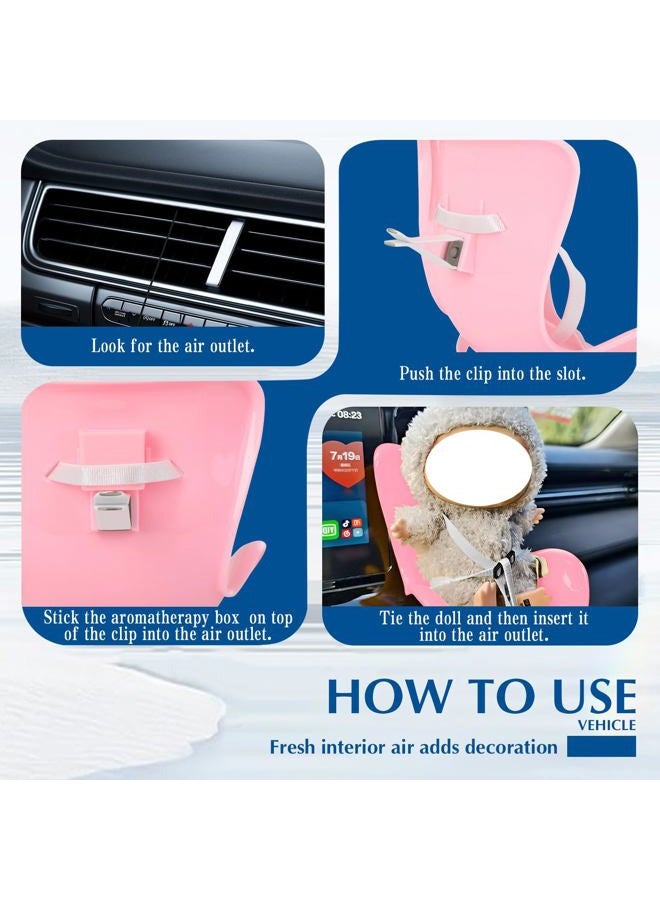 NUJOLI Car Seat for La bu bu Dolls 10-17cm, Car Decoration Chair with Air Vent Clip, Doll Accessories Sofa Seat Suitable for Fans Dolls Collectors Display - Image 4
