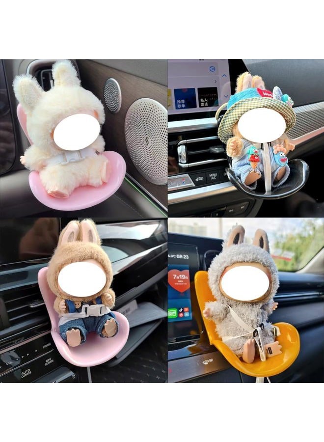 NUJOLI Car Seat for La bu bu Dolls 10-17cm, Car Decoration Chair with Air Vent Clip, Doll Accessories Sofa Seat Suitable for Fans Dolls Collectors Display - Image 5