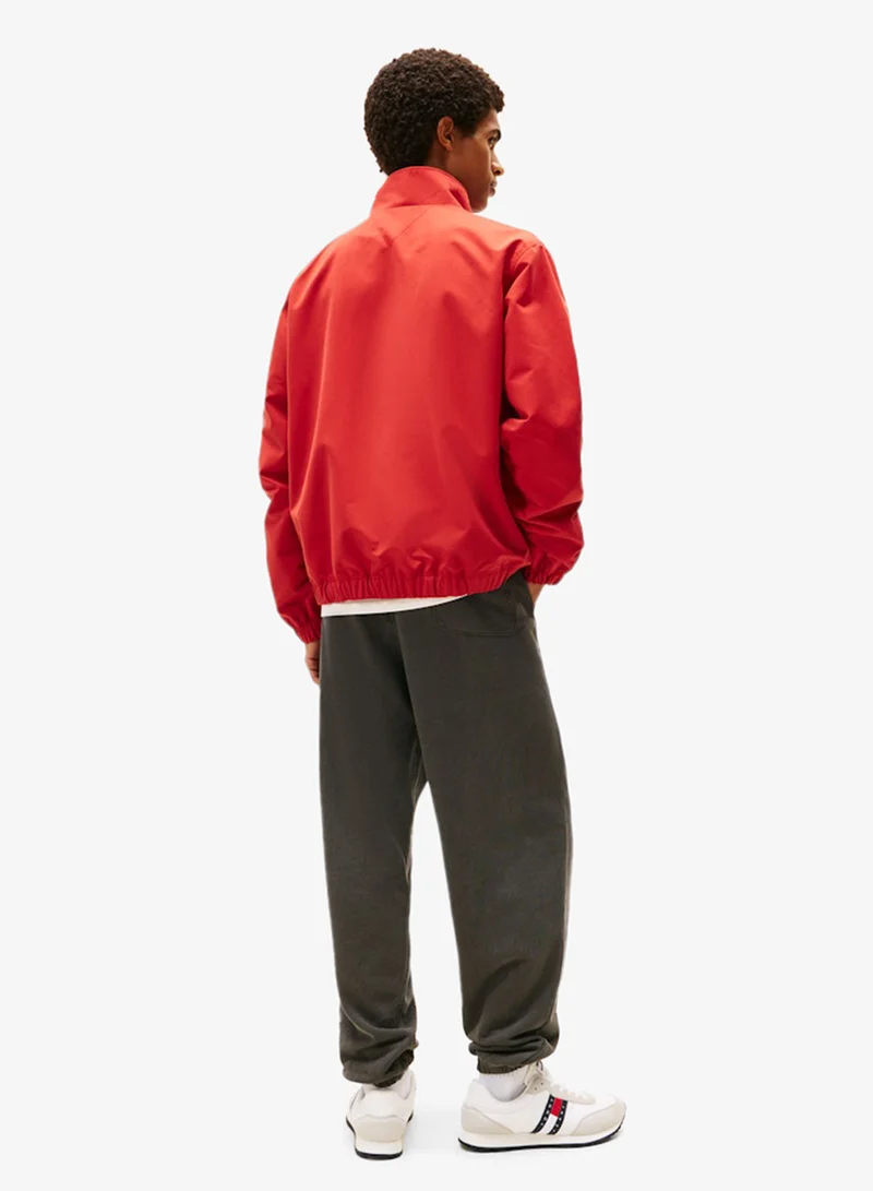 تومي جينز جاكيت بسحاب وشعار على الياقة مقاوم للماء