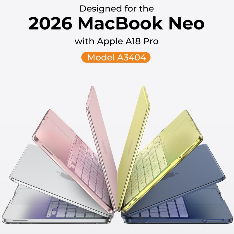 EooCoo for MacBook Neo Case 13 inch 2026 A3404 A18-Pro Crystal Clear - Image 3