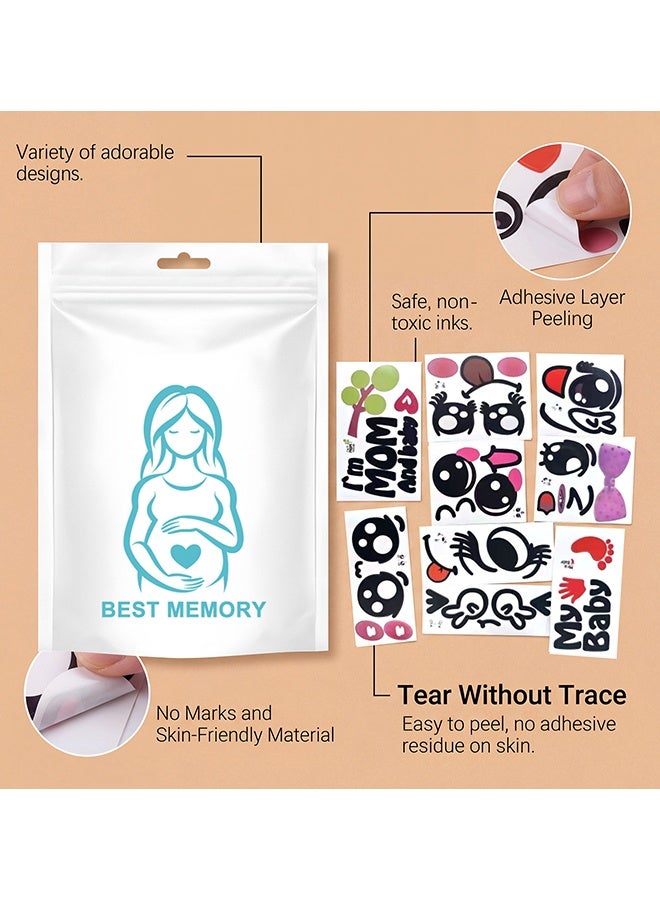 Feimuko 10 Sheets Pregnant Belly Stickers, Cute Maternity Photo Booth Props For Mom To Be, Maternity Week Stickers, Pregnancy Bump Decals For Couples Photoshoot, Fun Baby Shower Gifts & Growth Keepsake - Image 5