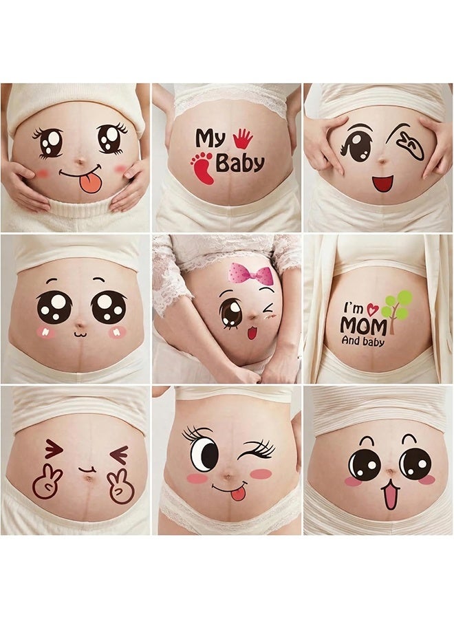Feimuko 10 Sheets Pregnant Belly Stickers, Cute Maternity Photo Booth Props For Mom To Be, Maternity Week Stickers, Pregnancy Bump Decals For Couples Photoshoot, Fun Baby Shower Gifts & Growth Keepsake - Image 1