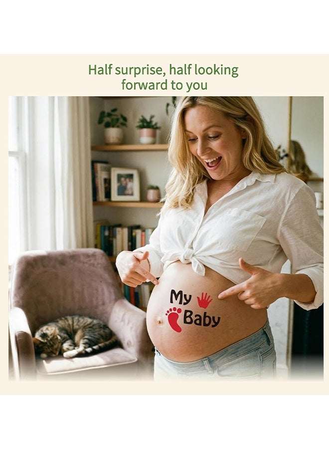 Feimuko 10 Sheets Pregnant Belly Stickers, Cute Maternity Photo Booth Props For Mom To Be, Maternity Week Stickers, Pregnancy Bump Decals For Couples Photoshoot, Fun Baby Shower Gifts & Growth Keepsake - Image 2