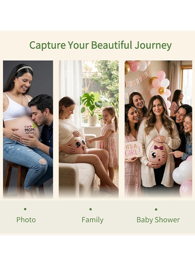 Feimuko 10 Sheets Pregnant Belly Stickers, Cute Maternity Photo Booth Props For Mom To Be, Maternity Week Stickers, Pregnancy Bump Decals For Couples Photoshoot, Fun Baby Shower Gifts & Growth Keepsake - Image 3