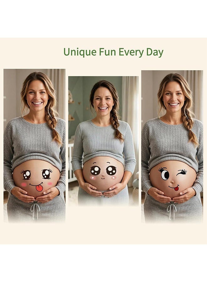 Feimuko 10 Sheets Pregnant Belly Stickers, Cute Maternity Photo Booth Props For Mom To Be, Maternity Week Stickers, Pregnancy Bump Decals For Couples Photoshoot, Fun Baby Shower Gifts & Growth Keepsake - Image 4