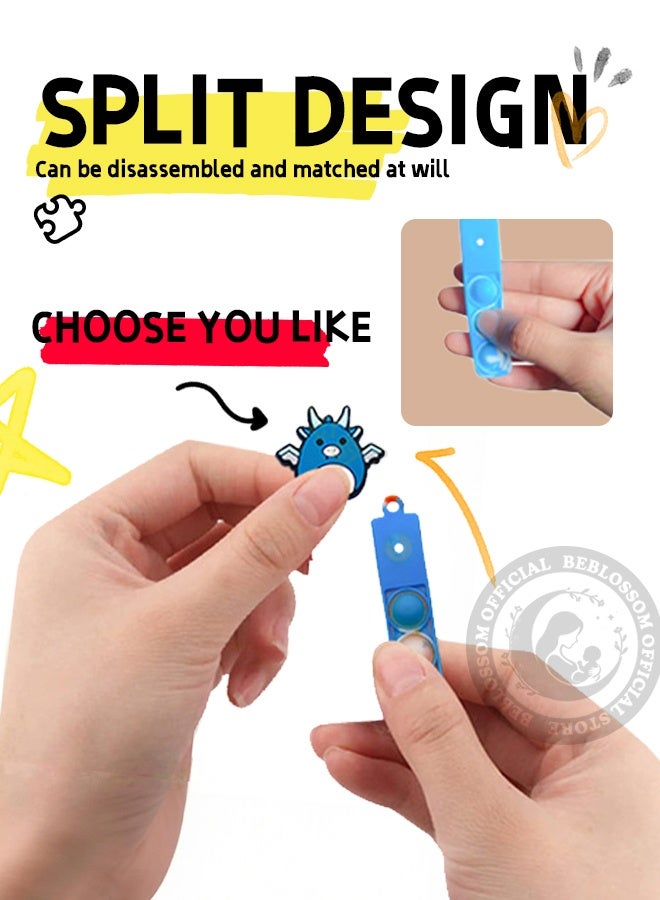 بيبلوسوم 24PCS Mini Pop It Fidget Toy Keychain, Bulk Animal Party Favors for Kids, Goodie Bag Fillers, Birthday Gifts u0026 Prizes, Stress Relief Sensory Toy - Image 3