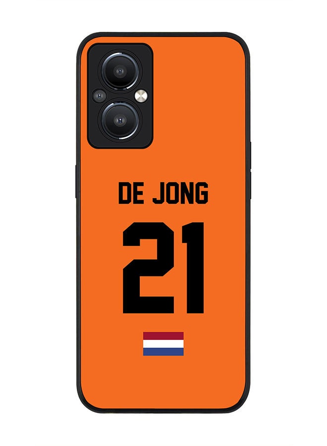 Stylizedd Rugged Black edge case for OnePlus Nord N20 5G Slim fit Soft Case Flexible Rubber Edges Anti Drop TPU Gel Thin Cover - Football Team - Netherlands Player Name - De Jong - Image 1