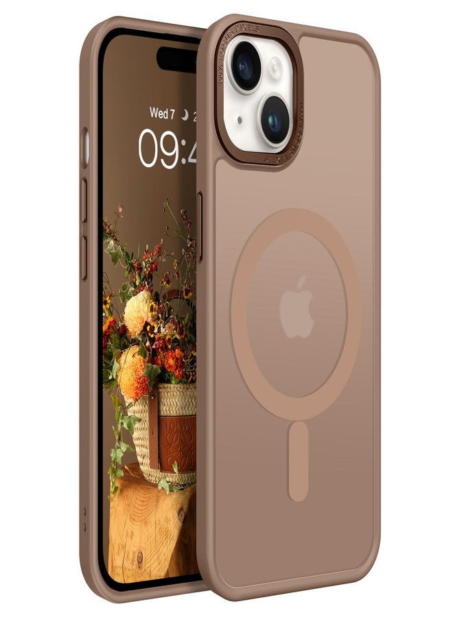 BENTOBEN for iPhone 15 Case, for iPhone 15 Phone Case [Compatible with MagSafe], Translucent Matte Magnetic Cover Shockproof Women Girl Protective Cute Case for iPhone 15 6.1", Brown - Image 1