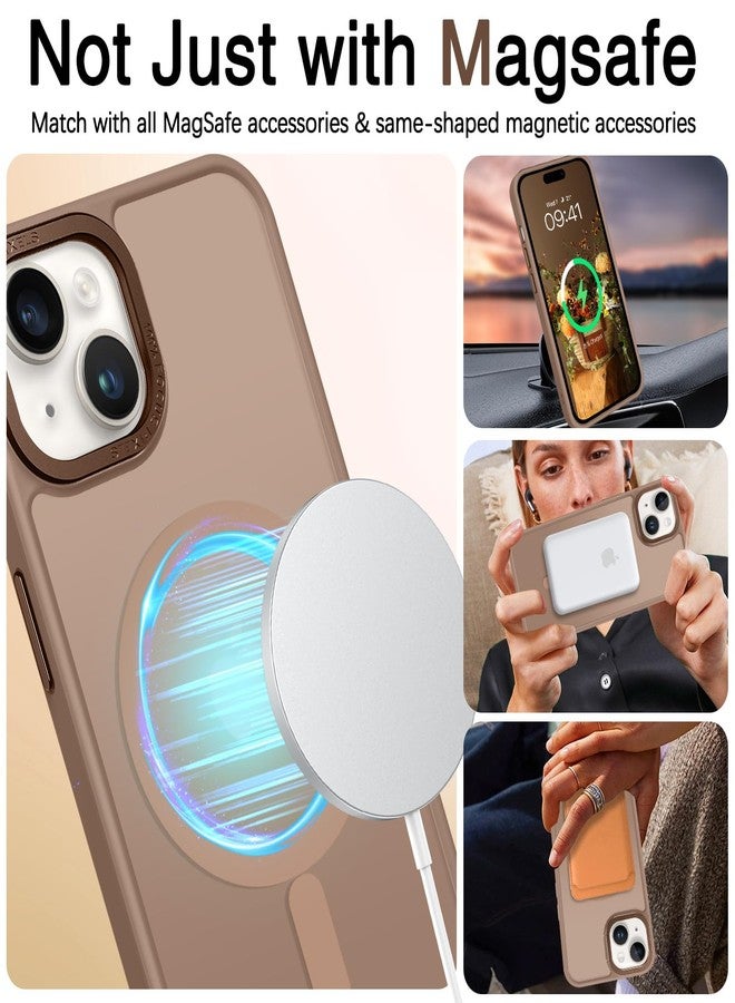BENTOBEN for iPhone 15 Case, for iPhone 15 Phone Case [Compatible with MagSafe], Translucent Matte Magnetic Cover Shockproof Women Girl Protective Cute Case for iPhone 15 6.1", Brown - Image 5