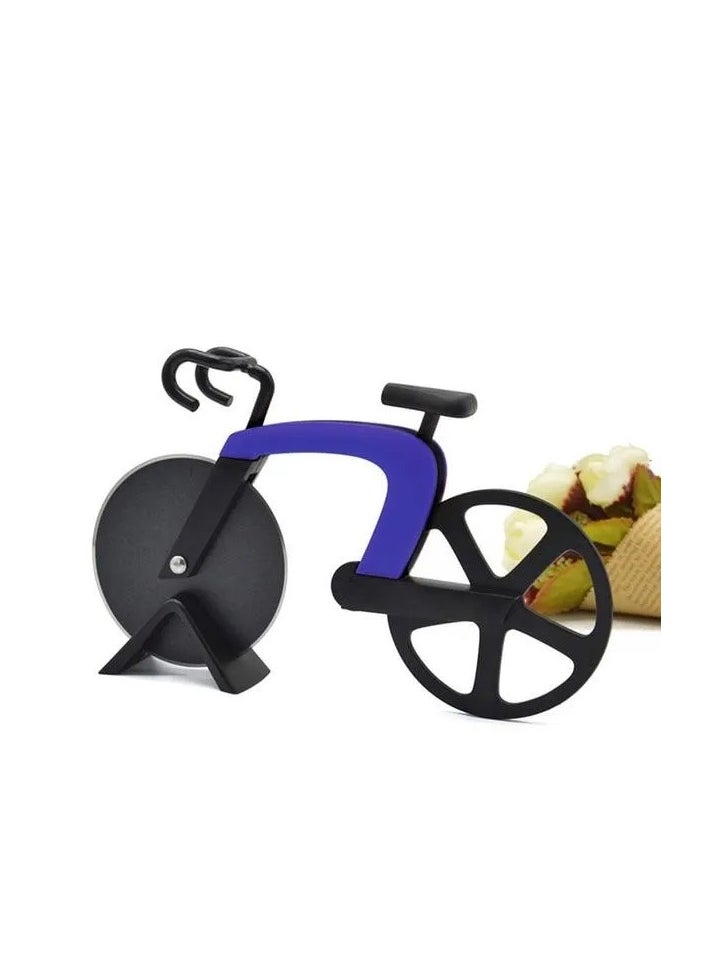 BASURRAH Pizza Cutter Pizza Knife Two-wheel Bicycle Shape Cutting Knife. Assorted  - Image 2