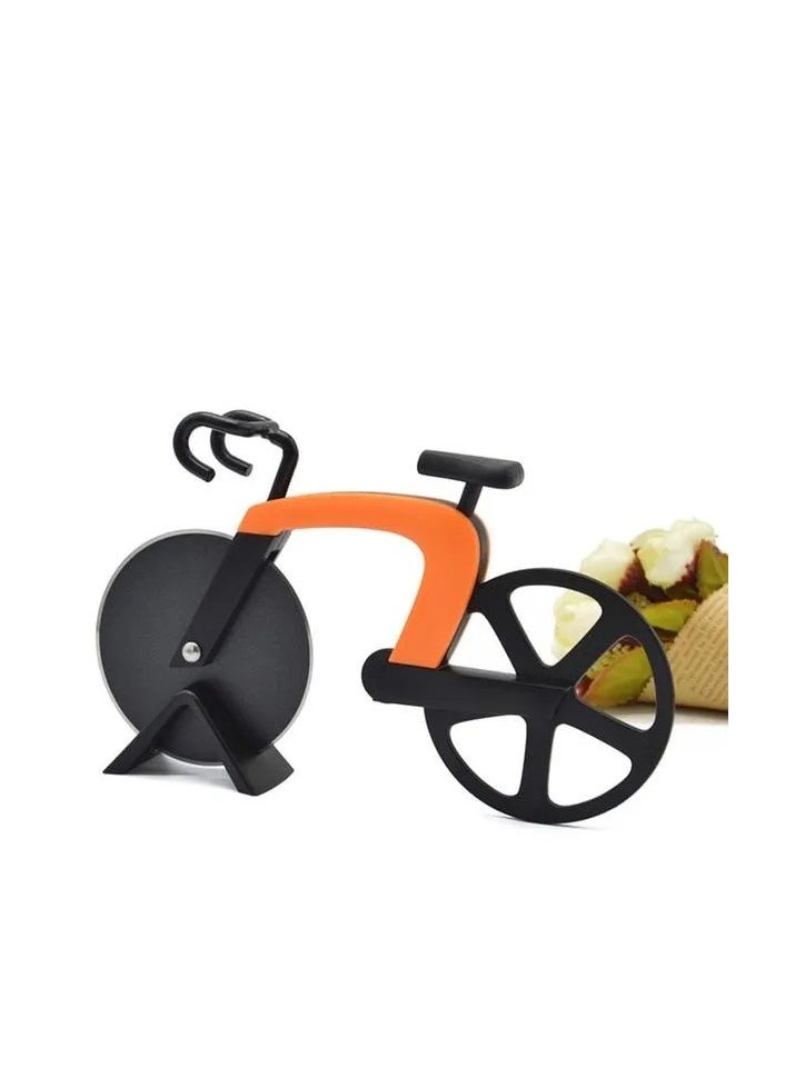 BASURRAH Pizza Cutter Pizza Knife Two-wheel Bicycle Shape Cutting Knife. Assorted  - Image 3