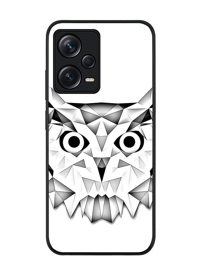 Stylizedd Rugged Black edge case for Redmi Note 12 Pro 5G Slim fit Soft Case Flexible Rubber Edges Anti Drop TPU Gel Thin Cover - Poly Owl - Image 1