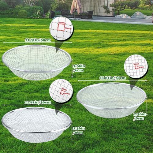 moonateen 3Pcs Soil Sand and Compost Sifter for Gardening Sieve for Rocks Dirt and Organic Material Fits 5Gallon Buckets 3 Apertures - Image 3