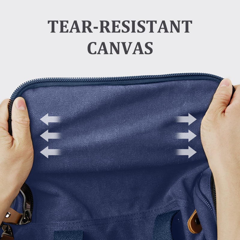 Gonex Canvas Duffle Bag for Travel 50L Expandable Duffel Weekend Overnight Bag men (Blue) - Image 2