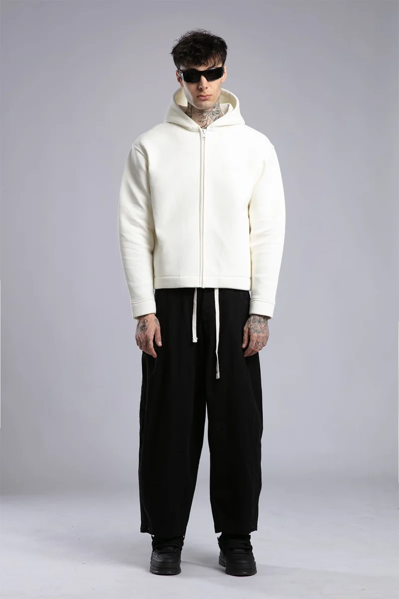 Catch Embossed Print Zip-Up Hooded Sweatshirt