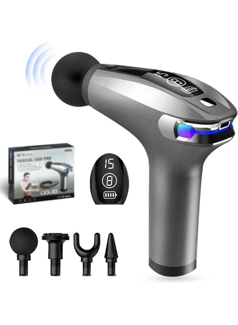 Deep Tissue Massage Gun Pro – Rechargeable Muscle Massager with LCD Display, Quiet Brushless Motor, 2 Modes & 8 Speed Levels - Image 1