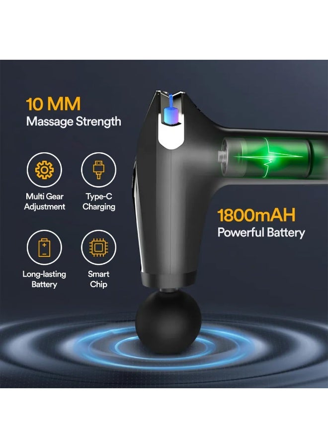 Deep Tissue Massage Gun Pro – Rechargeable Muscle Massager with LCD Display, Quiet Brushless Motor, 2 Modes & 8 Speed Levels - Image 2