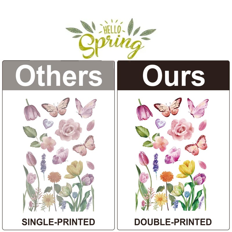 i-Beeboo Spring Flower Window clings Decorations Window Decals Stickers for Office Home - Image 4