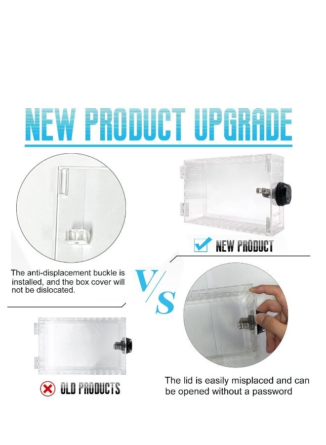 Large Universal Thermostat Lock Box with Combination Lock Clear Thermostat Guard for Wall Fits Thermostats 6.5 X 4.6 X 2.1in or Smaller (1PCS) - Image 4