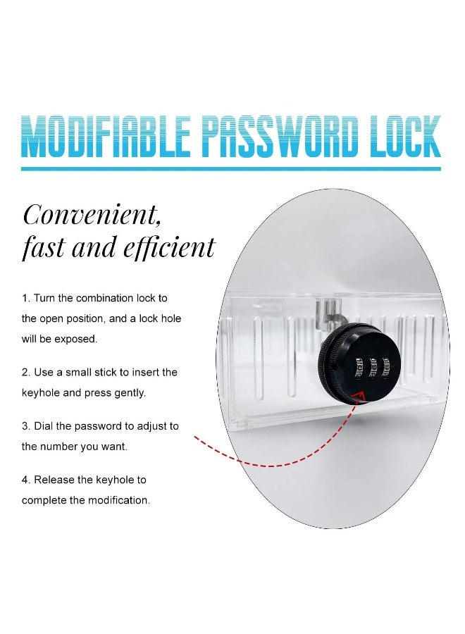 Large Universal Thermostat Lock Box with Combination Lock Clear Thermostat Guard for Wall Fits Thermostats 6.5 X 4.6 X 2.1in or Smaller (1PCS) - Image 3