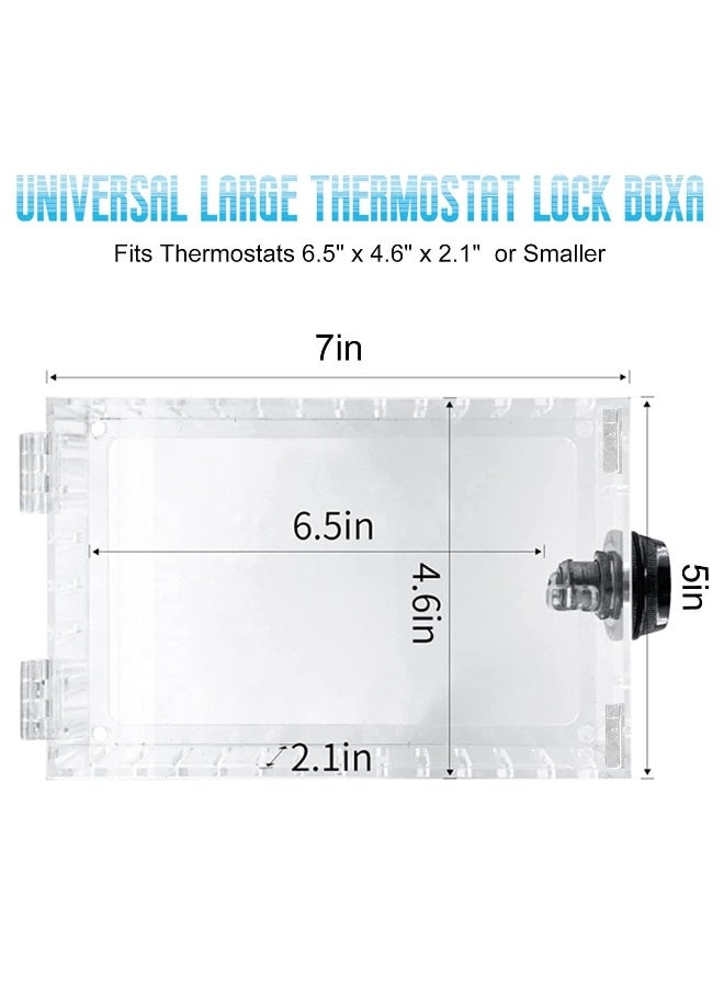 Large Universal Thermostat Lock Box with Combination Lock Clear Thermostat Guard for Wall Fits Thermostats 6.5 X 4.6 X 2.1in or Smaller (1PCS) - Image 2