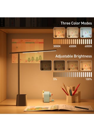 Smart LED Desk Lamp Rechargeable, Adjustable Brightness & Color Temperature, 47" Wide Illumination, 250 Lumens, 5W, 3 Color Modes, Touch Control, Eye-Caring & Flicker-Free, Portable & Dimmable, Energy Efficient, Modern Design for Home Office, Study, Reading, USB Powered (Dark Grey) - pzsku/Z49BBACBFA36C25CBBB74Z/45/_/1726920836/c10694f8-7213-4d37-a87d-d3d022d11a63
