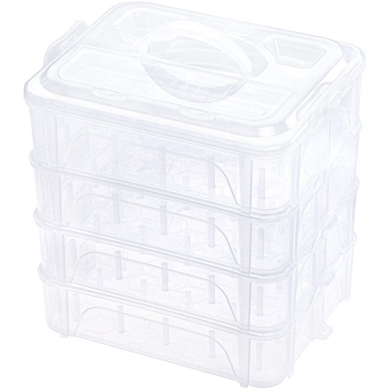 New brothread 4 Layers Stackable Clear Storage BoxOrganizer for Holding 80 Spools Home Embroidery Sewing Thread Spool Size Requirement Height2256CM Width16943CM