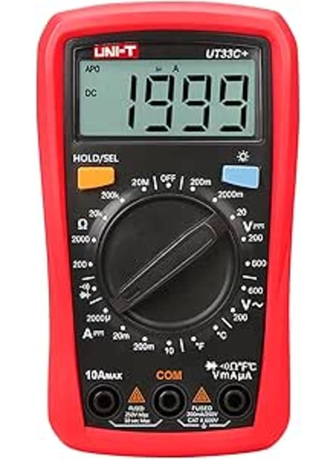 UNI-T Ut33c+ Digital Multimeter Voltage Current Resistance Ohm Capacitance NCV Tester LCD Backlite