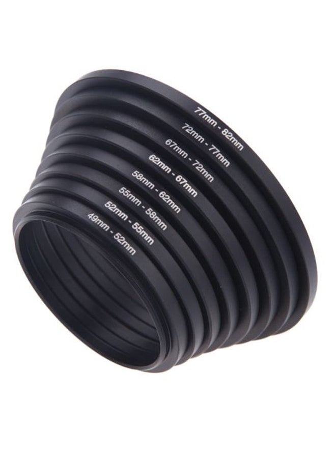 NIBEMINENT 8-Piece Filter Step Up Rings Adapter Black  - Image 2