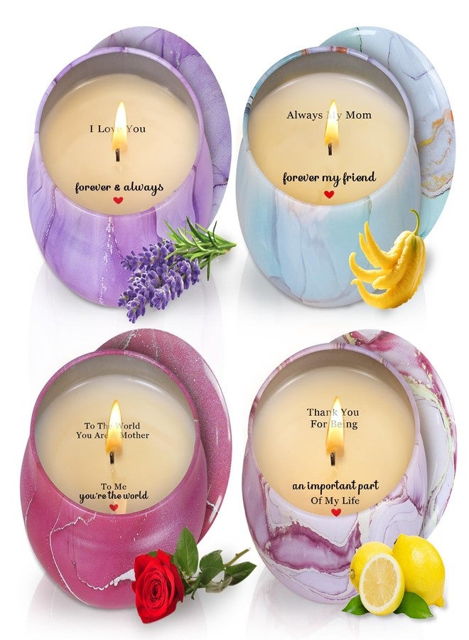 Cituarko Scented Candles for Mom - Mothers Day Candles Gift Set for Mom with Sayings, 4 Pack Aromatherapy Candles with Four Scents for Birthday Christmas, Hidden Message Candle 120H Long Lasting Burn 17.6 Oz - Image 1