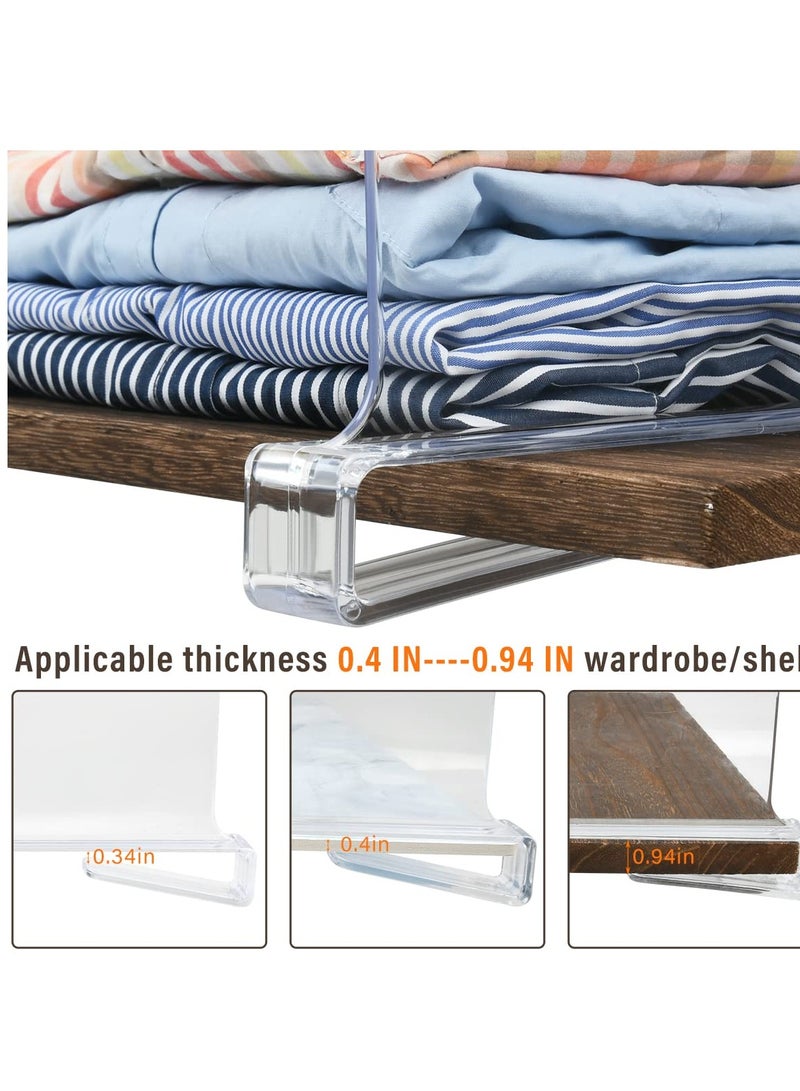 SYOSI 4 Pack Acrylic Shelf Dividers for Wardrobe, Wood Closets Clear Shelf Separator, Adjustable Clothing Organizer Wardrobe Dividers, Suitable for Bedroom Closet Shelves Organizer - Image 3