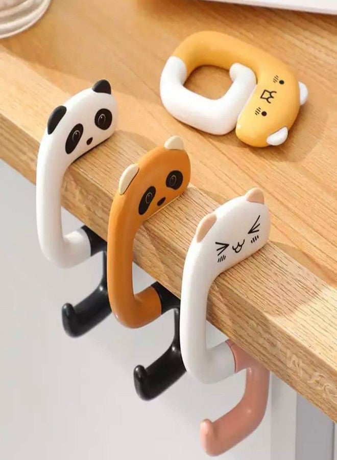 Vaigzo Cute Animal Portable Folding Bag Hook Hanger, Purse Handbag Holders, Foldable Table Hook Organizer, Office Desk Side Tabletop Hook, Pack of 2 - Image 1