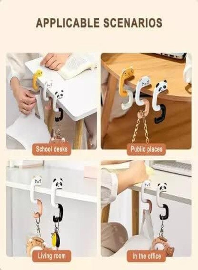 Vaigzo Cute Animal Portable Folding Bag Hook Hanger, Purse Handbag Holders, Foldable Table Hook Organizer, Office Desk Side Tabletop Hook, Pack of 2 - Image 4