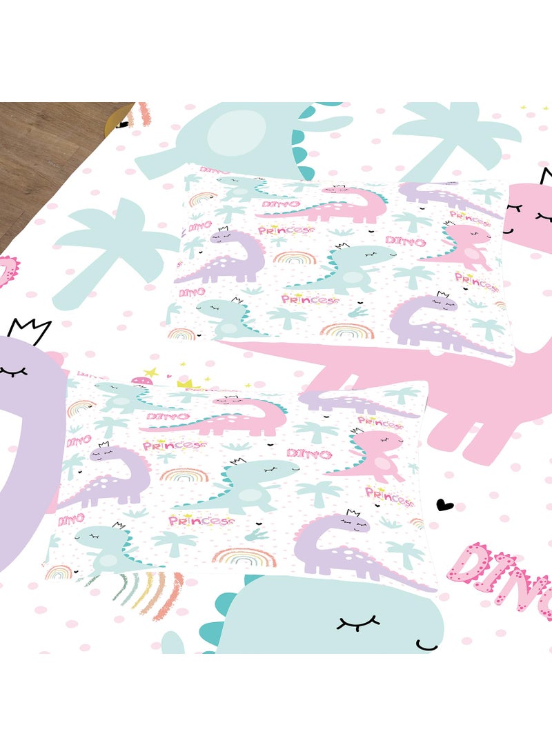 NINENINE NINENINE Twin Bedding Sets for Girls Dinosaur Comforter Set Princess Bedding Toddler Comforter Sets for Kids Cute Bed Sets with 1 Comforter 1 Pillowcase  - Image 4