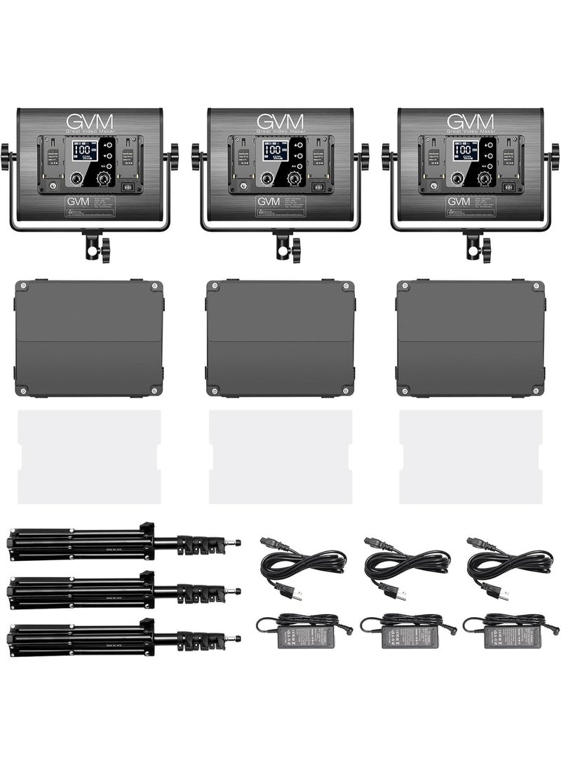 GVM Great Video Maker GVM 680RS-3L RGB LED Studio Video Light 3-Light Panel Kit, Bi-Color Soft Lighting with APP Control & 8 Effects - Image 3