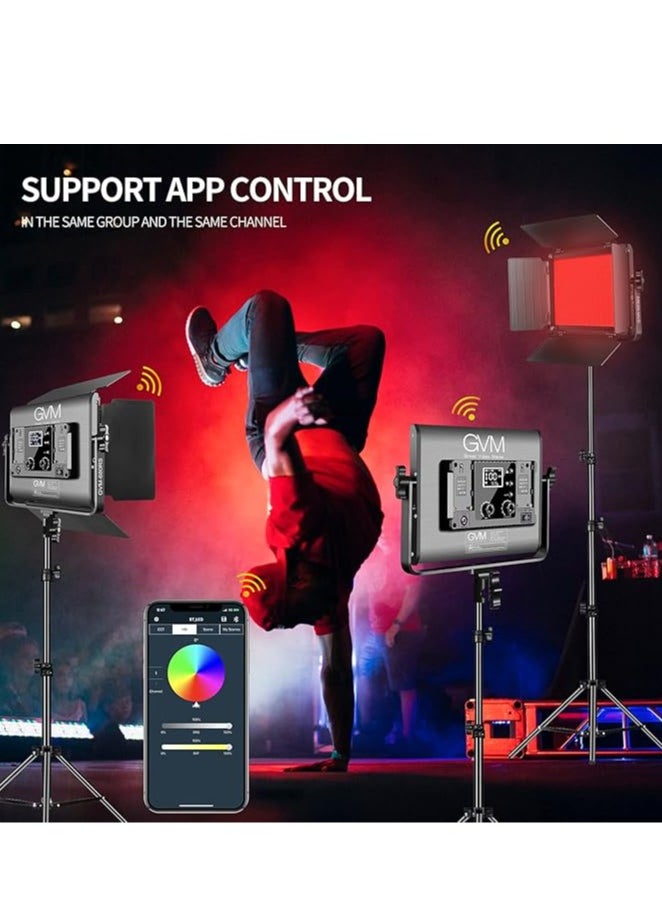 GVM Great Video Maker GVM RGB LED Video Light Kit, Dimmable Photography Lighting with APP Control, 680RS 50W 3 Packs Led Panel Light for YouTube Studio, Video Shooting, Gaming, Streaming, Zoom, Broadcasting, Conference  - Image 4