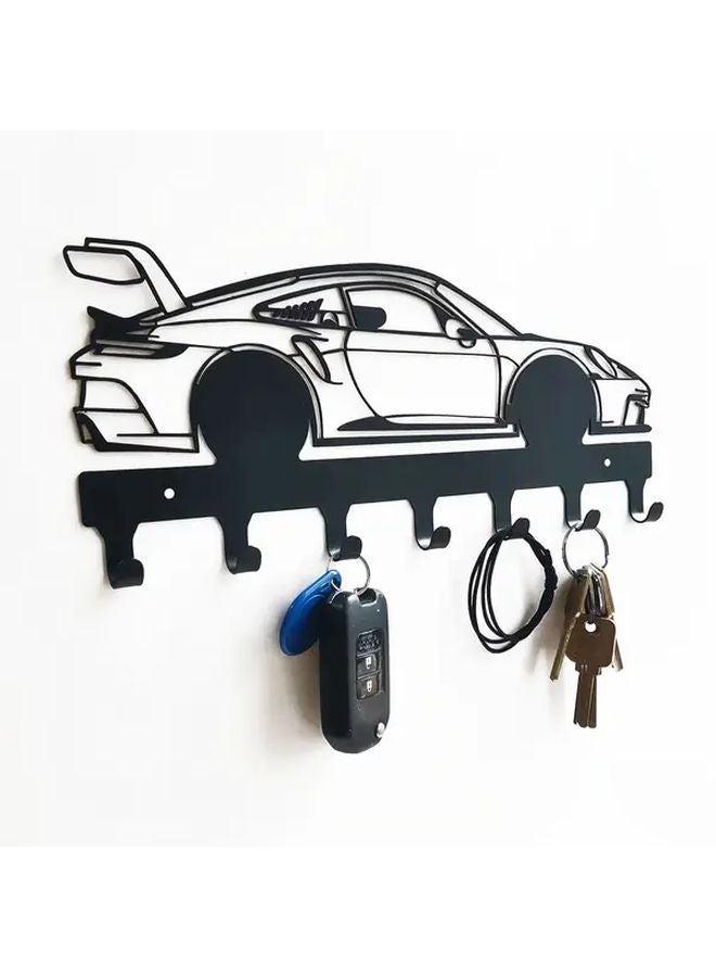 Industrial Metal Car Key Holder Wall Mount Black Key Hanger Home Organization Decor - Image 2