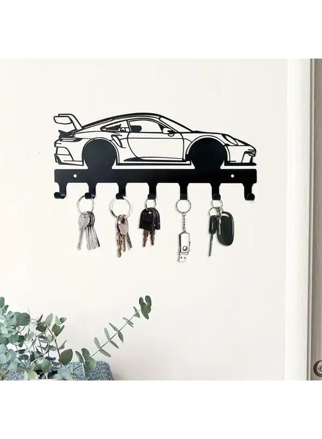 Industrial Metal Car Key Holder Wall Mount Black Key Hanger Home Organization Decor - Image 3