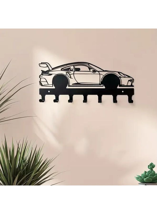 Industrial Metal Car Key Holder Wall Mount Black Key Hanger Home Organization Decor - Image 5